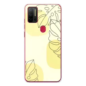 Силиконовый чехол с принтом в цветах на Ulefone Note 11P (Желтая монстера арт)