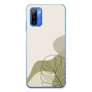 Силиконовый чехол с принтом в цветах на Ulefone Note 12 (Зеленая монстера дизайн)