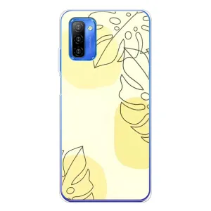 Силиконовый чехол с принтом в цветах на Ulefone Note 12 (Желтая монстера арт)