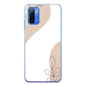 Силиконовый чехол с принтом в цветах на Ulefone Note 12 (Нюдовая веточка абстракция)