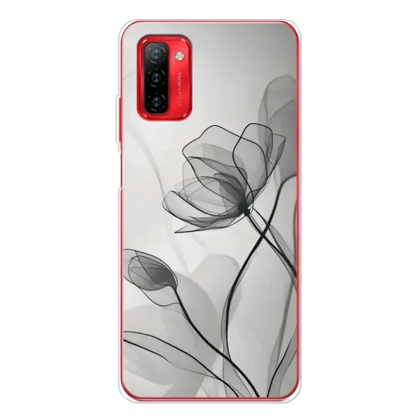 Чехол с принтом «Черные цветы» для Ulefone Note 12P