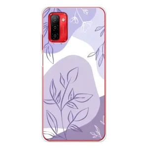 Силиконовый чехол с принтом в цветах на Ulefone Note 12P (Фиолетовые листья абстракция)
