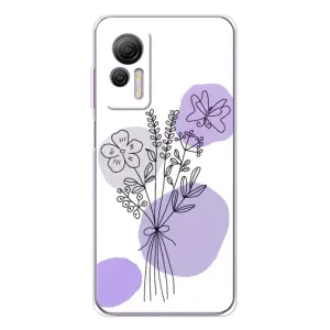 Силиконовый чехол с принтом в цветах на Ulefone Note 14 (Букет фиолетовая абстракция)
