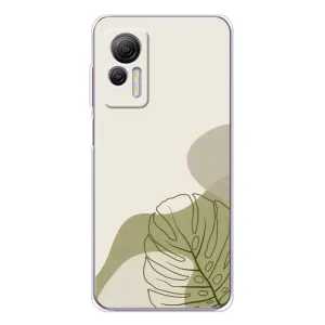 Силиконовый чехол с принтом в цветах на Ulefone Note 14 (Зеленая монстера дизайн)