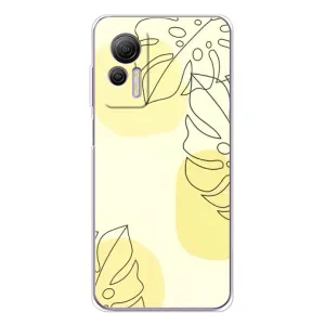 Силиконовый чехол с принтом в цветах на Ulefone Note 14 (Желтая монстера арт)