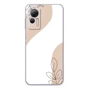 Силиконовый чехол с принтом в цветах на Ulefone Note 14 (Нюдовая веточка абстракция)