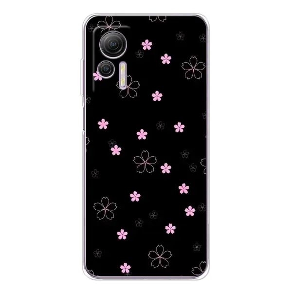 Чехол с принтом «Розовые цветы на черном» для Ulefone Note 14