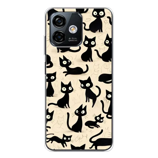 Чохол з принтом «Чорні коти» для Ulefone Note 16 Pro Чохол з принтом «Чорні коти» для Ulefone Note 16 Pro