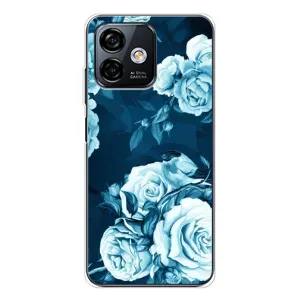 Чехлы (ART) Цветы на Ulefone Note 16 Pro (VPrint) (Голубые Бутоны)