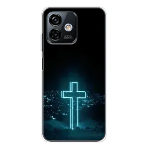 Чехол для Ulefone Note 16 Pro (AlphaPrint) - (Христианские) (Крест и город)