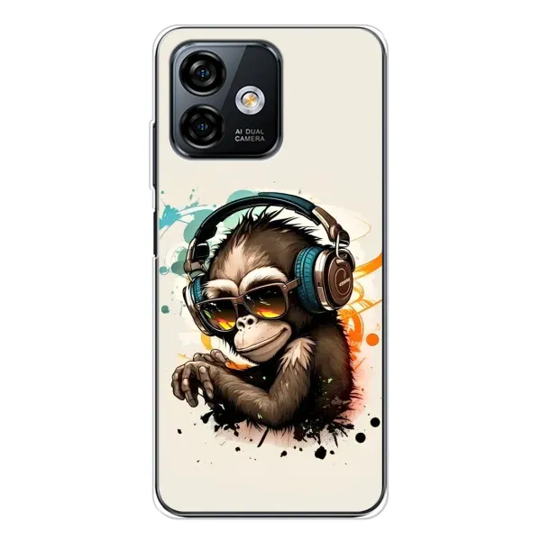 Чехол с принтом «Макака в наушниках» для Ulefone Note 16 Pro