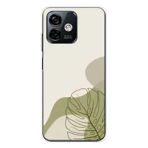 Силиконовый чехол с принтом в цветах на Ulefone Note 16 Pro (Зеленая монстера дизайн)