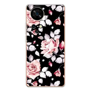 Чехлы с Цветами для Ulefone Note 17 Pro (VPrint) (Цветочки на черном)
