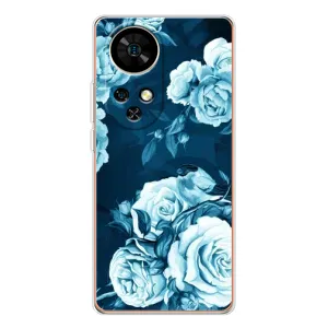 Чехлы (ART) Цветы на Ulefone Note 17 Pro (VPrint) (Голубые Бутоны)