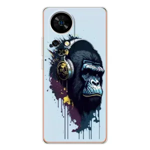 Чехол с принтом «Горилла в наушниках» для Ulefone Note 17 Pro