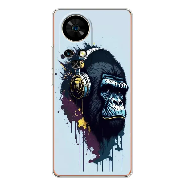Чехол с принтом «Горилла в наушниках» для Ulefone Note 17 Pro