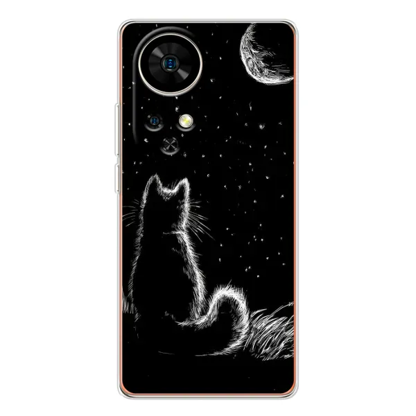 Чехол с принтом «Котик и луна» для Ulefone Note 17 Pro Чехол с принтом «Котик и луна» для Ulefone Note 17 Pro