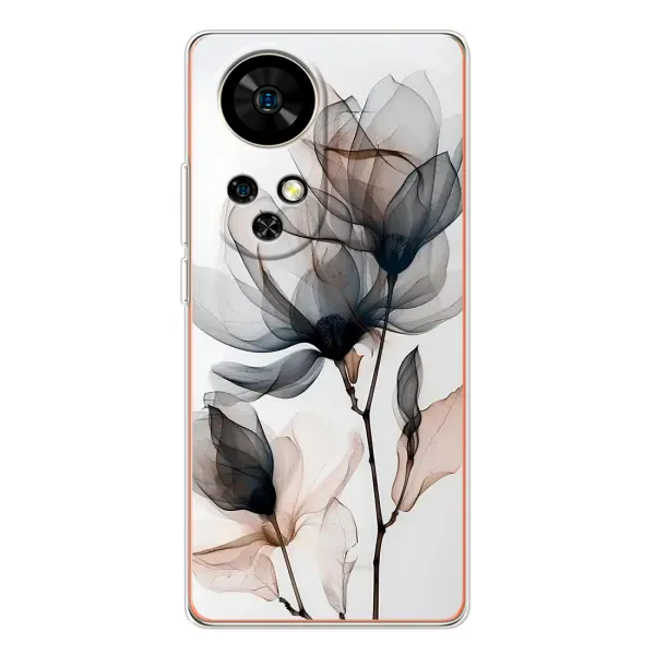 Чехол с принтом «Цветы на белом» для Ulefone Note 17 Pro