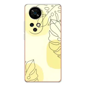 Силиконовый чехол с принтом в цветах на Ulefone Note 17 Pro (Желтая монстера арт)