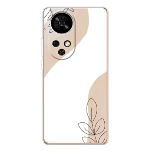 Силиконовый чехол с принтом в цветах на Ulefone Note 17 Pro (Нюдовая веточка абстракция)
