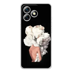 Чехлы (ART) Цветы на Ulefone Note 18 Pro (VPrint) (Белые цветы)