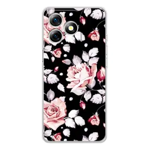 Чехлы с Цветами для Ulefone Note 18 Pro (VPrint) (Цветочки на черном)