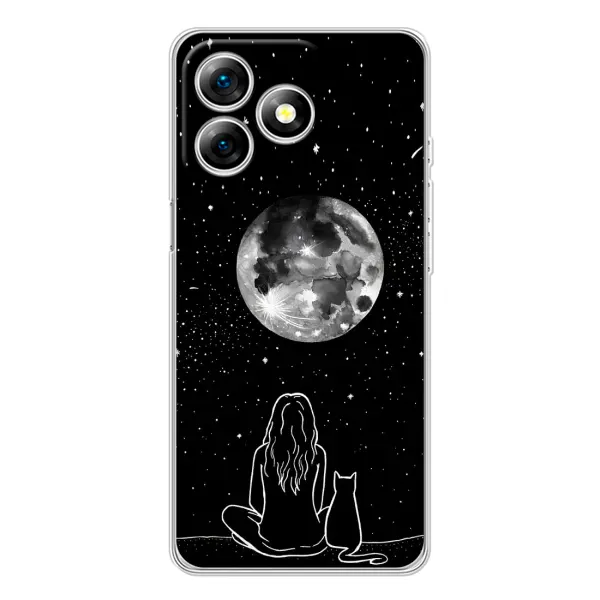 Чохол з принтом «Дівчина з котом» для Ulefone Note 18 Pro