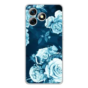 Чехлы (ART) Цветы на Ulefone Note 18 Pro (VPrint) (Голубые Бутоны)
