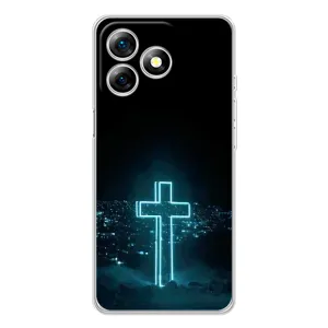Чехол для Ulefone Note 18 Pro (AlphaPrint) - (Христианские) (Крест и город)