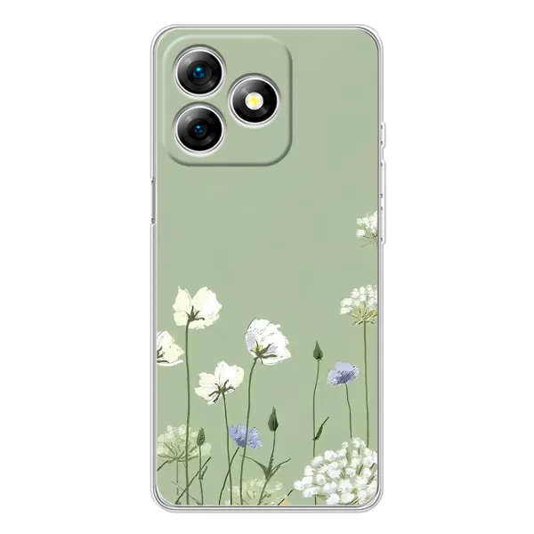 Чехол с принтом «Цветы на зеленом» для Ulefone Note 18 Pro