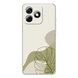Силиконовый чехол с принтом в цветах на Ulefone Note 18 Pro (Зеленая монстера дизайн)