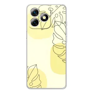 Силиконовый чехол с принтом в цветах на Ulefone Note 18 Pro (Желтая монстера арт)