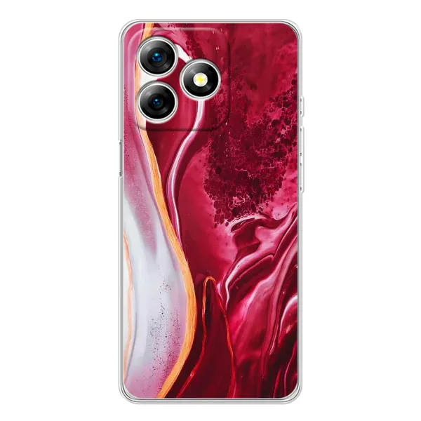 Чехол с принтом «Мрамор красный» для Ulefone Note 18 Pro