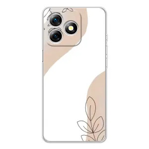 Силиконовый чехол с принтом в цветах на Ulefone Note 18 Pro (Нюдовая веточка абстракция)