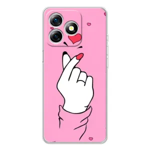 Чехол с принтом для Ulefone Note 18 Pro (AlphaPrint - Знак сердечка)