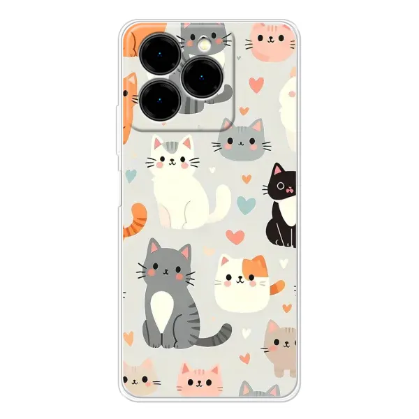 Чохол з принтом «Колаж котів» для Ulefone Note 20 Pro Чохол з принтом «Колаж котів» для Ulefone Note 20 Pro