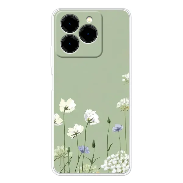 Чехол с принтом «Цветы на зеленом» для Ulefone Note 20 Pro