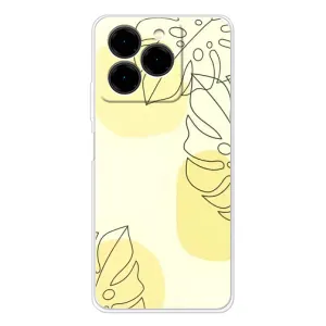 Силиконовый чехол с принтом в цветах на Ulefone Note 20 Pro (Желтая монстера арт)