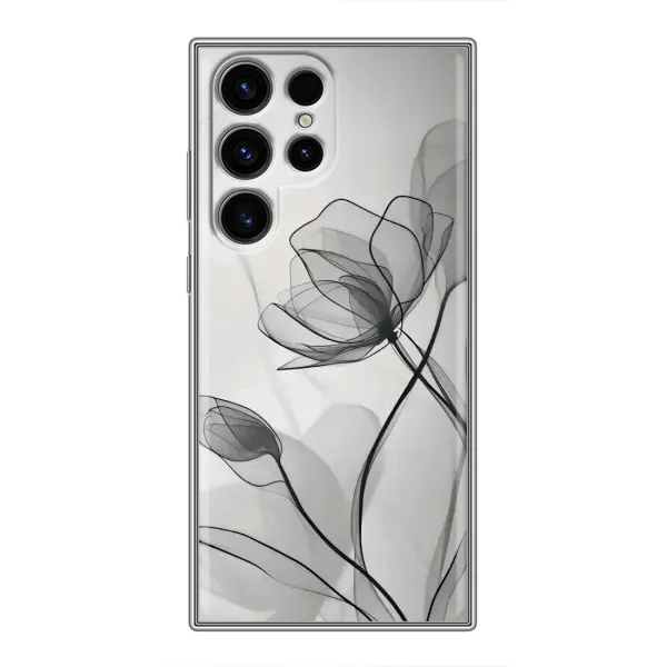 Чохол з принтом «Чорні квіти» для Ulefone Note 22 Чохол з принтом «Чорні квіти» для Ulefone Note 22