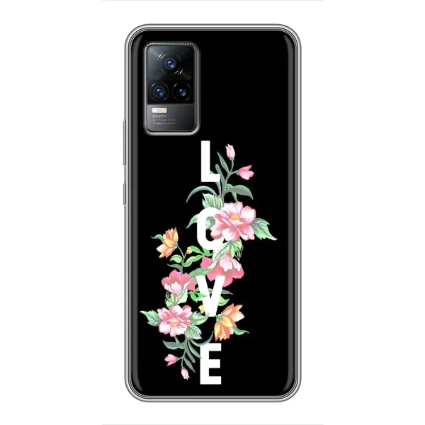 Чехол с принтом «Цветы LOVE» для Vivo S9e