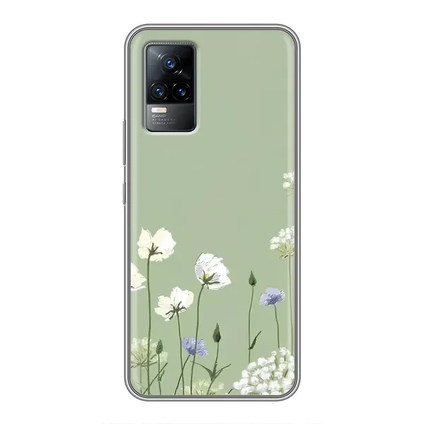 Чехол с принтом «Цветы на зеленом» для Vivo S9e