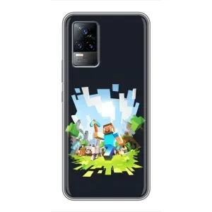 Чехол с принтом «персонажи Minecraft» для Vivo S9e