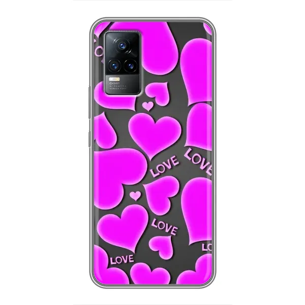 Чехол с принтом «Pink hearts» для Vivo S9e
