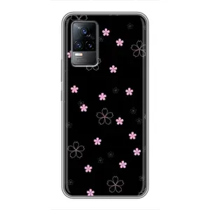 Чохол з принтом «Рожеві квіти на чорному» для Vivo S9e