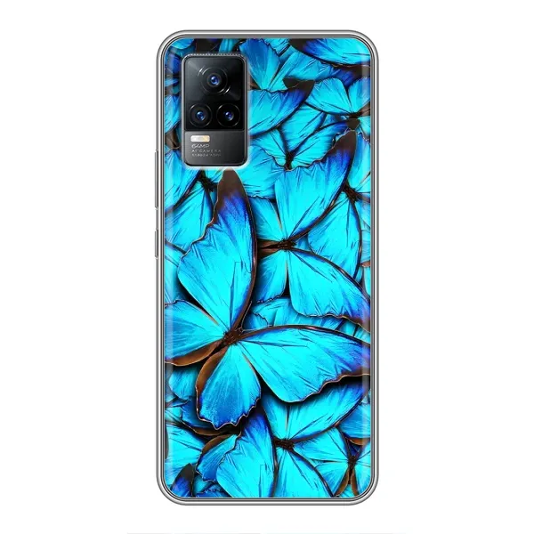 Чохол з принтом «Сині метелики» для Vivo S9e