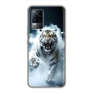 Чохол з картинкою 'Хижаки' для Vivo S9e (Білий тигр у диму)