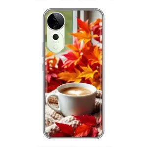 Чехол с уникальным дизайном «Осень с кофе» для ViVO T4 Pro