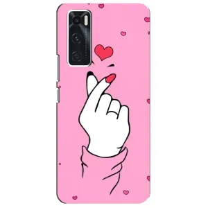 Чехол с принтом для ViVO V20 se (AlphaPrint - Знак сердечка)