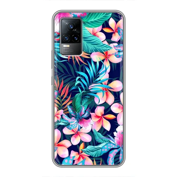 Чехол с принтом «Красочные цветы» для Vivo V21