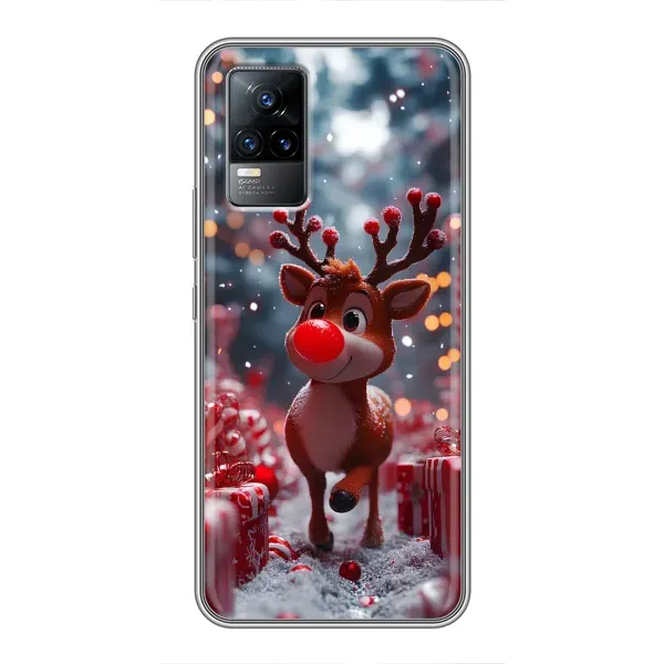 Чехол с принтом «Олень среди подарков» для Vivo V21 Чехол с принтом «Олень среди подарков» для Vivo V21
